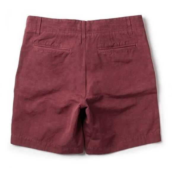Taylor Stitch The Morse Short in Brick Red Slub Linen Blend Shorts Variety - Picture 7 of 14